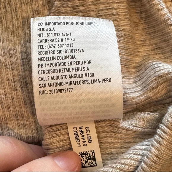 American Eagle Pastel Leopard Print Rib Knit Lettuce Hem Crop Baby Tee Sz S READ - Picture 7 of 7